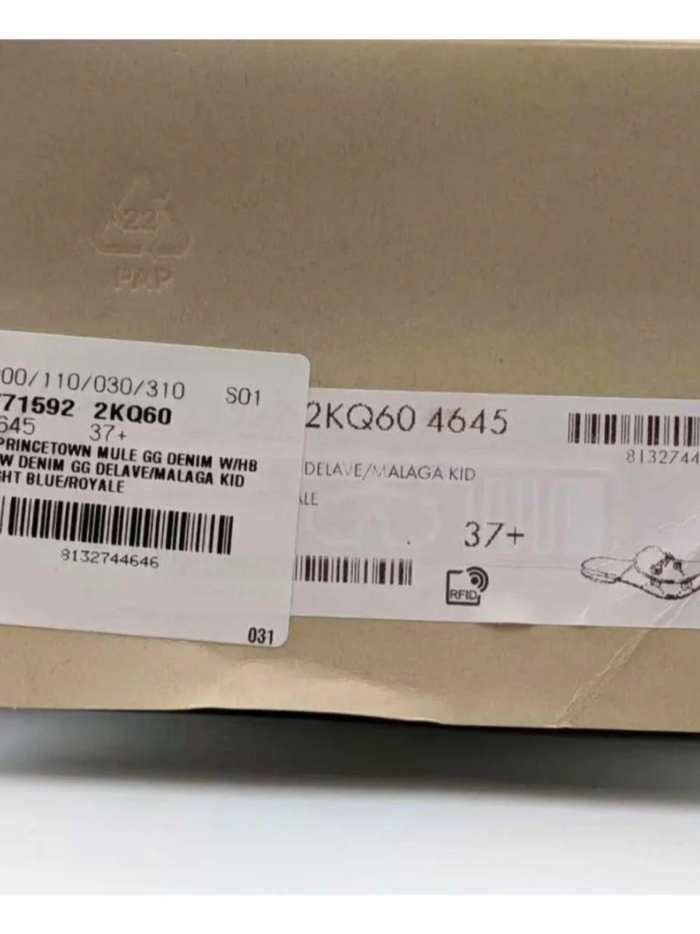 Gucci Women’s Monogram Jumbo GG Denim Malaga Princetown Slippers Light Blue EU37 - Picture 11 of 14